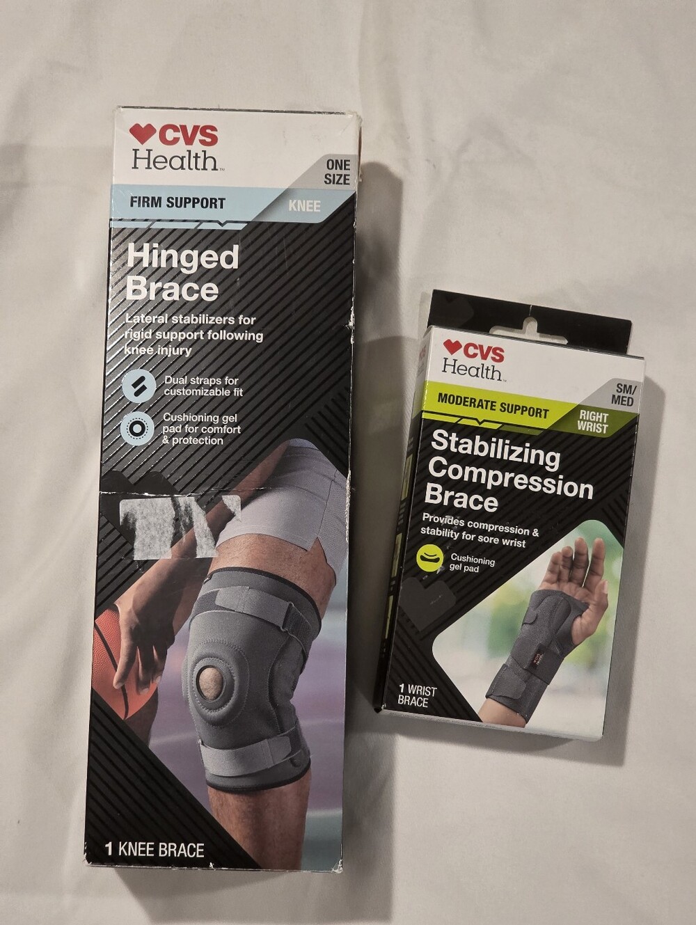 New CVS Health Hinged Knee Brace & Stabilizing Compression Wrist Brace